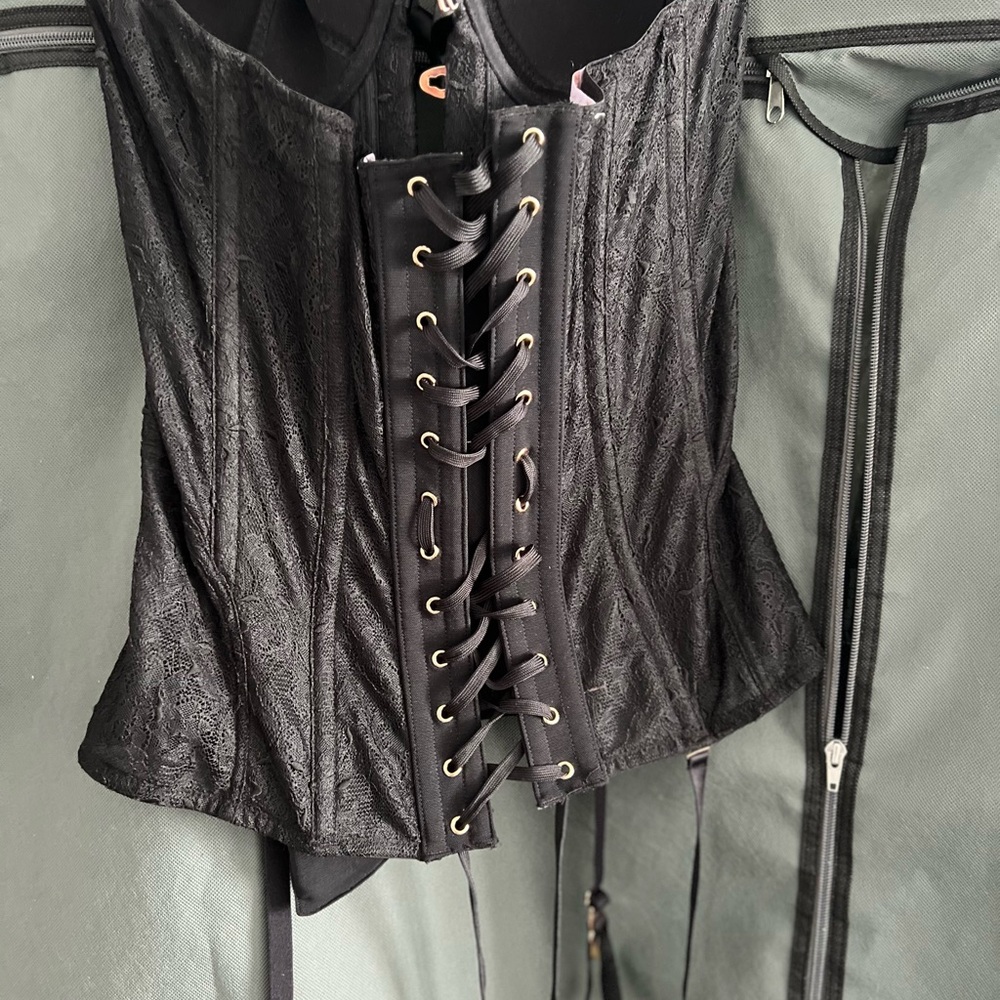 Savage X Fenty Black Bustier Bodysuit
